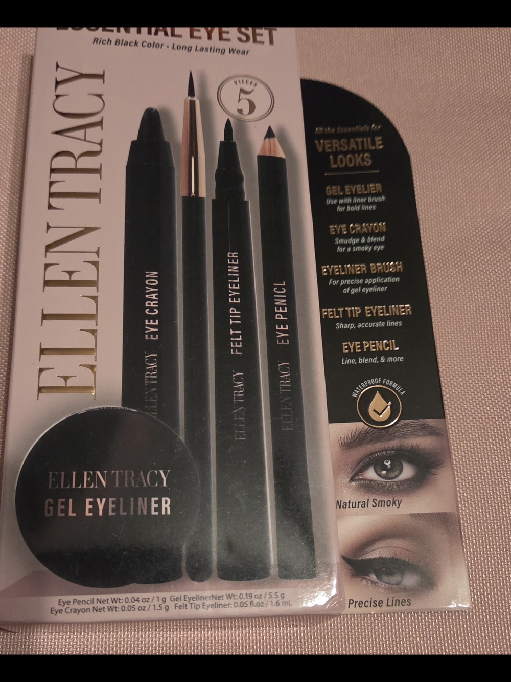 Ellen Tracy Black Eyeliner Set – Multi-Tool Eye Kit
